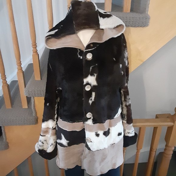 Vintage Cowhide Coat- Women's Size M - Picture 1 of 14